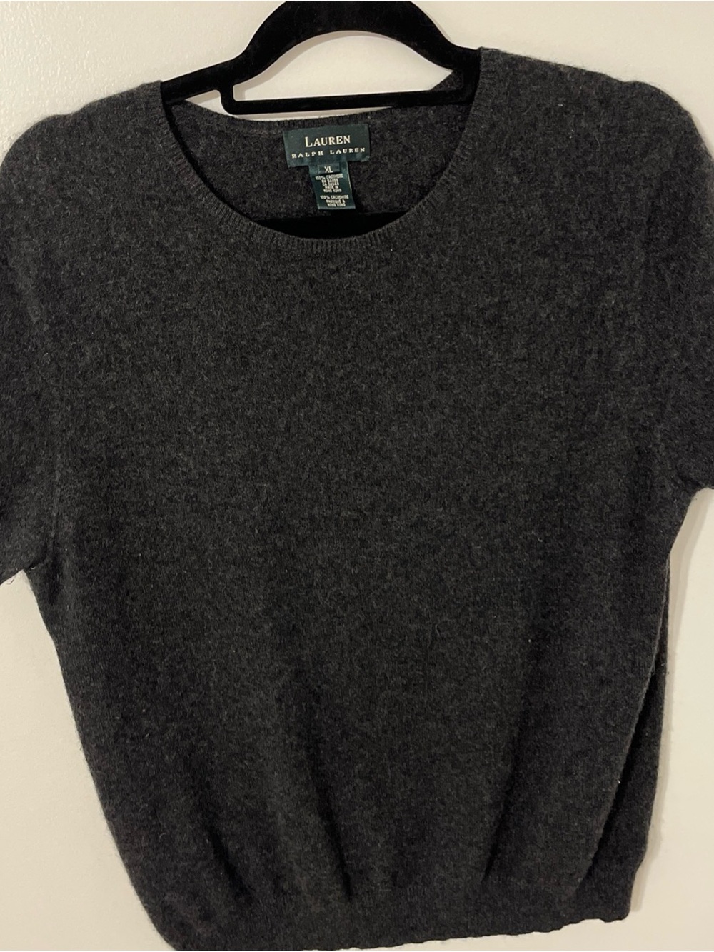 Ralph Lauren Charcoal Short-Sleeve Crew Sweater